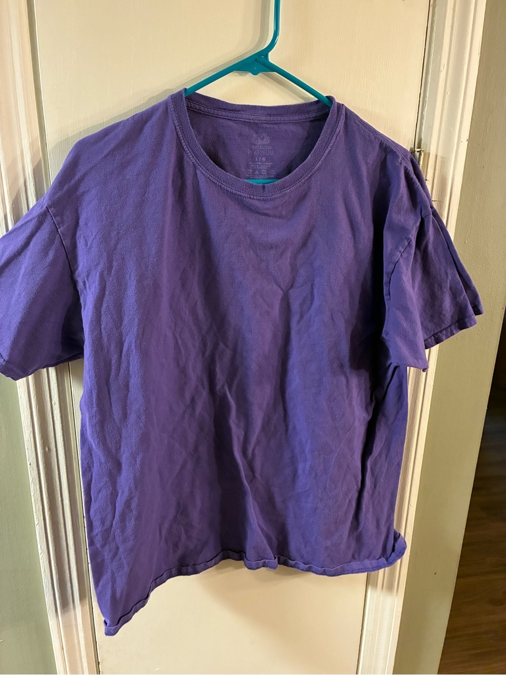 Fruit of The Loom Men's Short Sleeve T-Shirt Large Heather Purple 100 Cotton